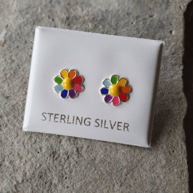 Colourful flower studs - VST001