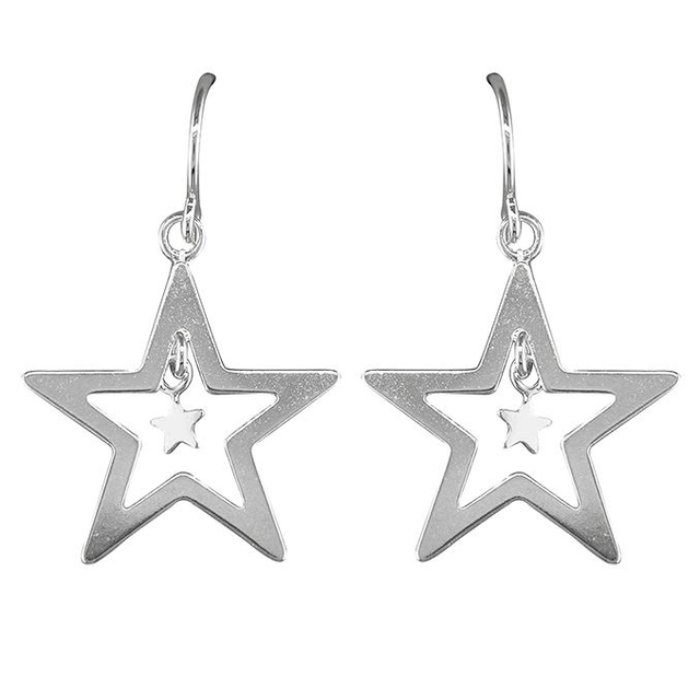 Silver star earrings - CR7126