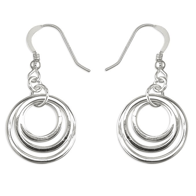 Circle silver earrings - CR9173