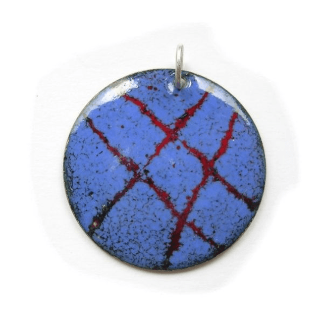 Blue enamel pendant - EP001