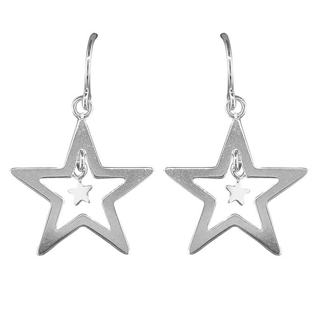 Silver star earrings - CR7126