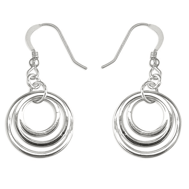 Circle silver earrings - CR9173