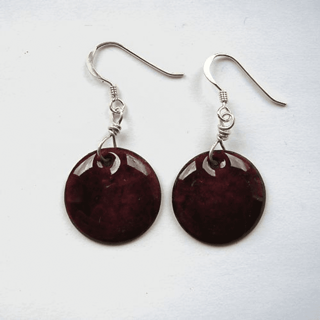 Red maroon enamelled earrings - EE057F