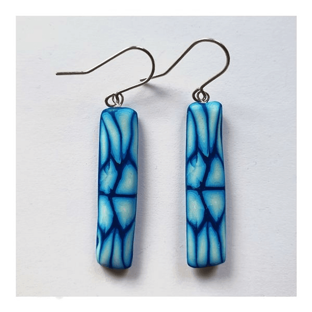 Polymer clay earrings - blue - 420pce